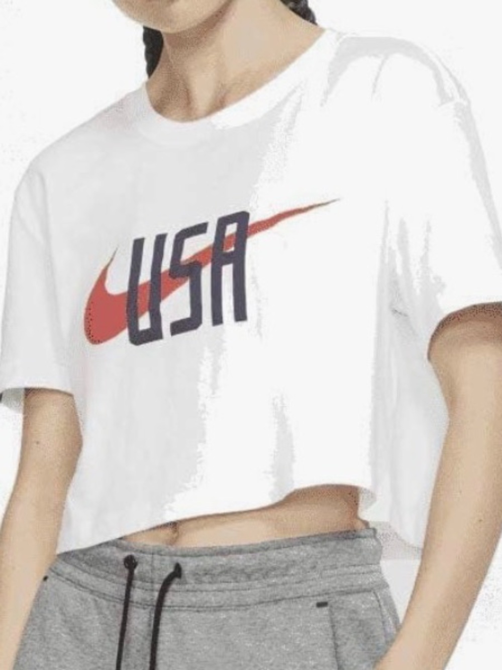 [Nike] USA Swoosh White Crop Tee